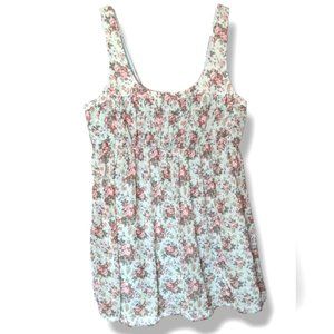 Flowy Green Flowered Sleeveless Top Zara NWT